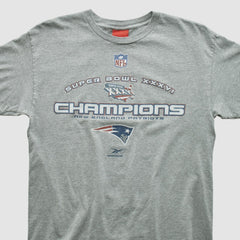 New England Patriots Reebok 2002 T-shirt - Heather Gray Vintage - Fanatics