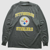 Pittsburgh Steelers 2000s Long Sleeve T-shirt - Dark Heather Gray Vintage - Fanatics