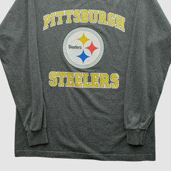 Pittsburgh Steelers 2000s Long Sleeve T-shirt - Dark Heather Gray Vintage - Fanatics