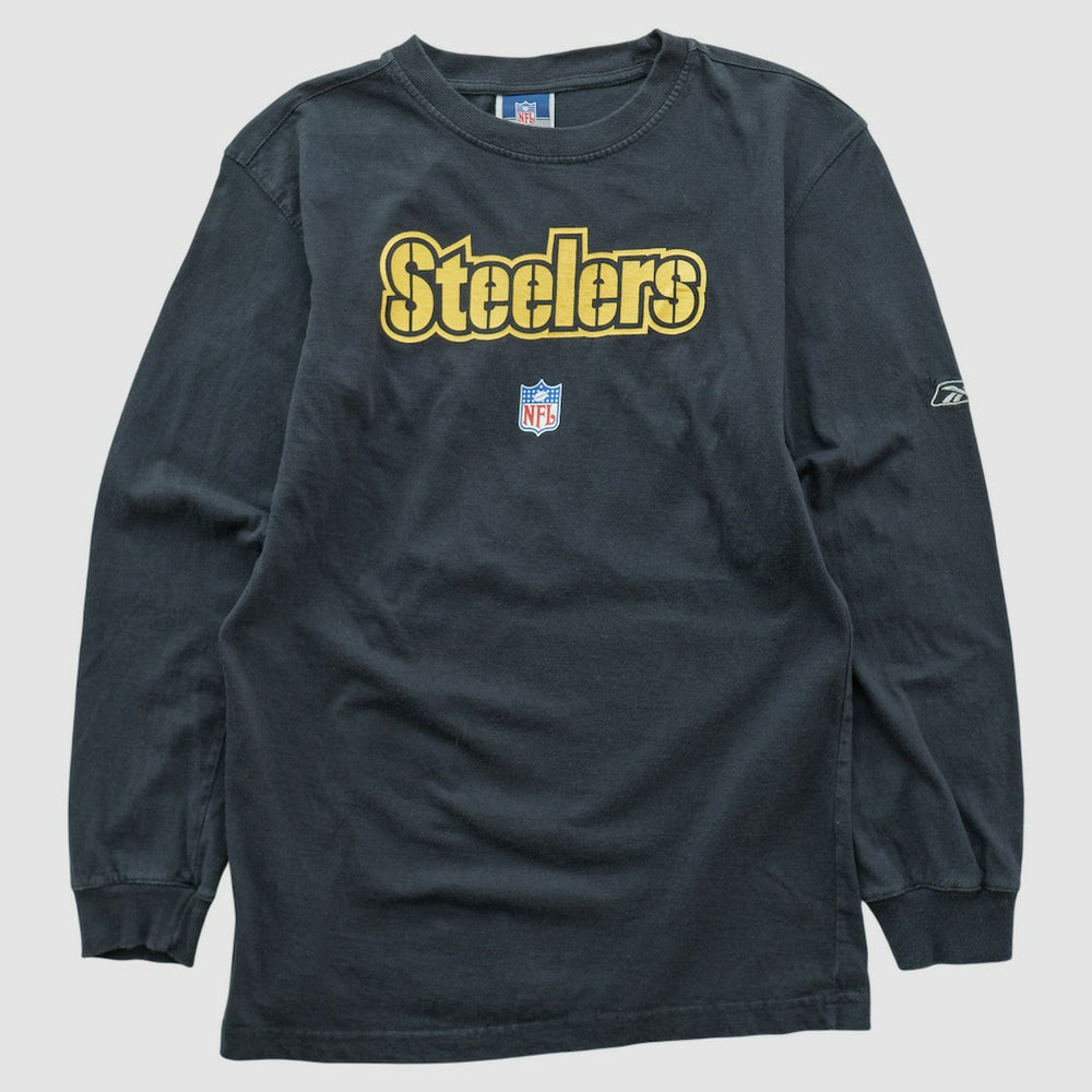 Pittsburgh Steelers Reebok 2000s Long Sleeve T-shirt - Black Vintage - Fanatics