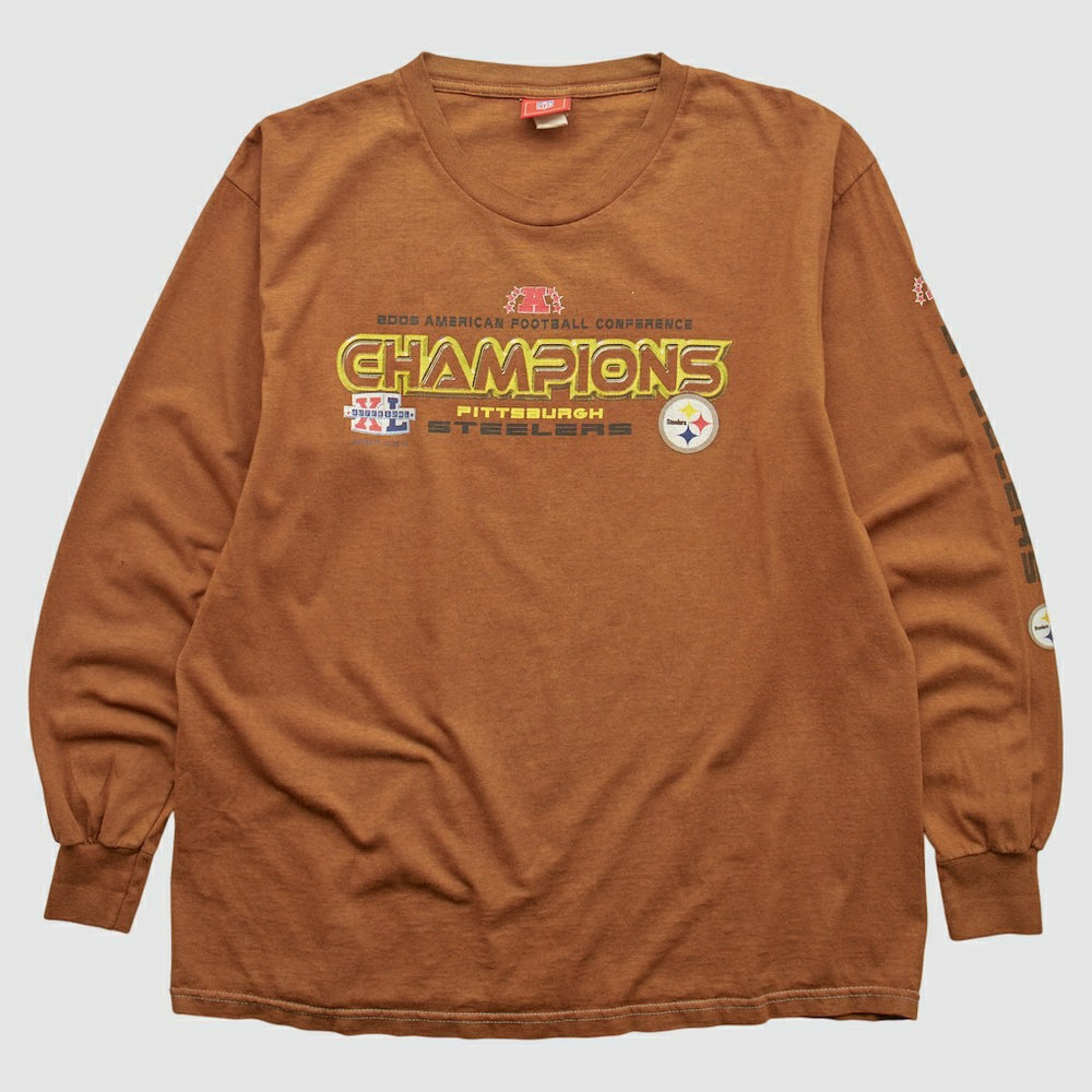 Pittsburgh Steelers NFL 2006 Long Sleeve T-shirt - Brown Vintage - Fanatics