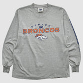 Denver Broncos Lee Apparel 2000s Long Sleeve T-shirt - Heather Gray Vintage - Fanatics