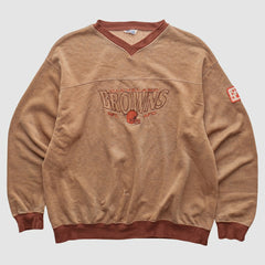 Cleveland Browns CRABLE SPORTSWEAR 90s Pullover Sweatshirt - Tan Vintage - Fanatics