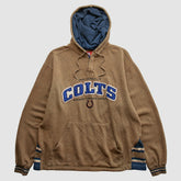 Indianapolis Colts NFL 2000s Hooded Pullover Sweatshirt - Tan Vintage - Fanatics