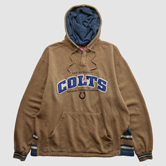 Indianapolis Colts NFL 2000s Hooded Pullover Sweatshirt - Tan Vintage - Fanatics