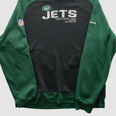 New York Jets Reebok 2010s Hooded Pullover Sweatshirt - Black Vintage - Fanatics