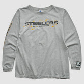 Pittsburgh Steelers Starter 90s Long Sleeve T-shirt - Heather Gray Vintage - Fanatics