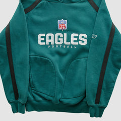 Philadelphia Eagles Reebok 2000s Hooded Pullover Sweatshirt - Teal Vintage - Fanatics