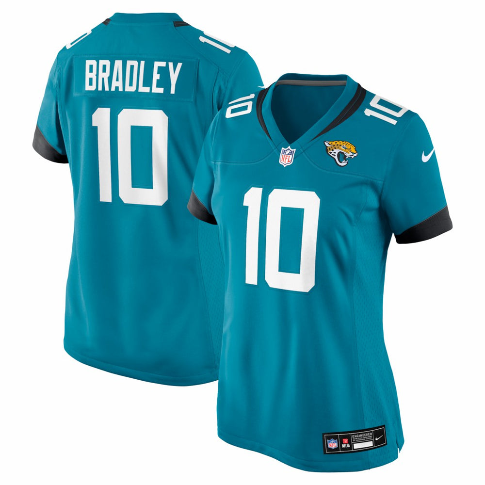 Carter Bradley Jacksonville Jaguars Women's Team Game Jersey - Teal - Nike