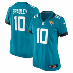 Carter Bradley Jacksonville Jaguars Women's Team Game Jersey - Teal - Nike