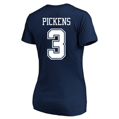 George Pickens Dallas Cowboys Women's Plus Size Name & Number V-Neck T-Shirt - Navy - Fanatics