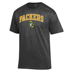 Green Bay Packers Champion Arch Over Logo T-Shirt - Heather Charcoal - NFL