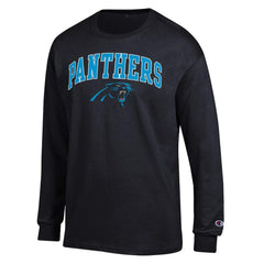 Carolina Panthers Champion Arch Over Logo Long Sleeve T-Shirt - Black - NFL