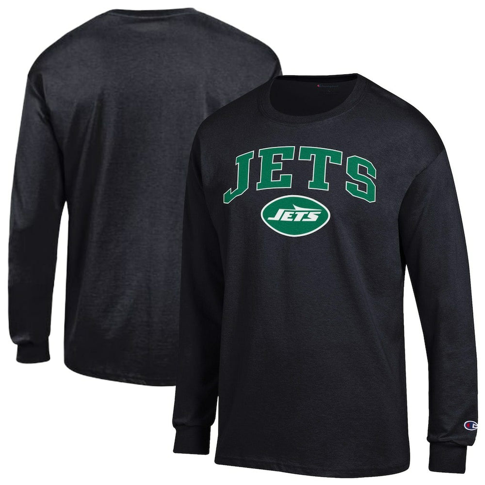 New York Jets Champion Arch Over Logo Long Sleeve T-Shirt - Black - NFL