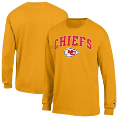 Kansas City Chiefs Champion Arch Over Logo Long Sleeve T-Shirt - Gold - NFL