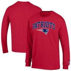 New England Patriots Champion Arch Over Logo Long Sleeve T-Shirt - Red - NFL