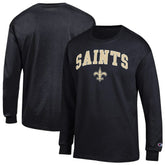 New Orleans Saints Champion Arch Over Logo Long Sleeve T-Shirt - Black - NFL