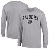 Las Vegas Raiders Champion Arch Over Logo Long Sleeve T-Shirt - Gray - NFL