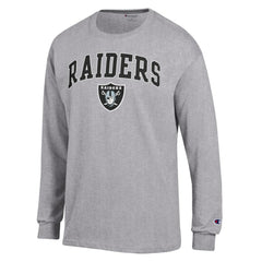 Las Vegas Raiders Champion Arch Over Logo Long Sleeve T-Shirt - Gray - NFL