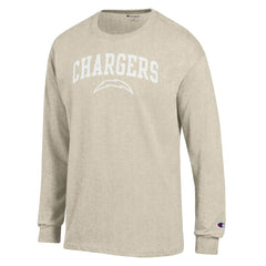 Los Angeles Chargers Champion White Ink Jersey Long Sleeve T-Shirt - Oatmeal - NFL
