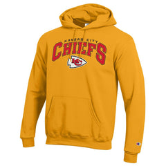 Kansas City Chiefs Champion Powerblend Arch over Logo Hoodie - Gold - NFL