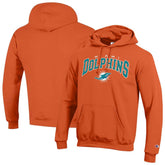 Miami Dolphins Champion Powerblend Arch over Logo Hoodie - Orange - NFL