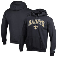 New Orleans Saints Champion Powerblend Arch over Logo Hoodie - Black - NFL