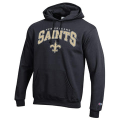 New Orleans Saints Champion Powerblend Arch over Logo Hoodie - Black - NFL