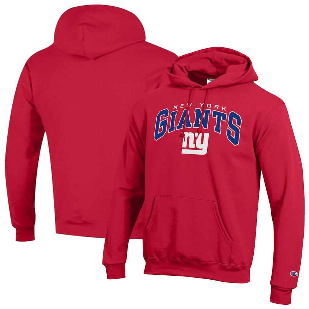 New York Giants Champion Powerblend Arch over Logo Hoodie - Red - NFL