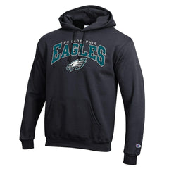 Philadelphia Eagles Champion Powerblend Arch over Logo Hoodie - Black - NFL