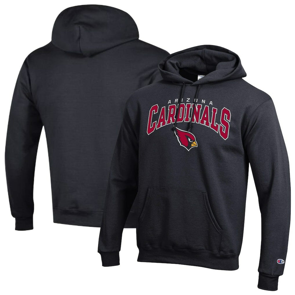 Arizona Cardinals Champion Powerblend Arch over Logo Hoodie - Black - NFL