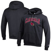 Arizona Cardinals Champion Powerblend Arch over Logo Hoodie - Black - NFL