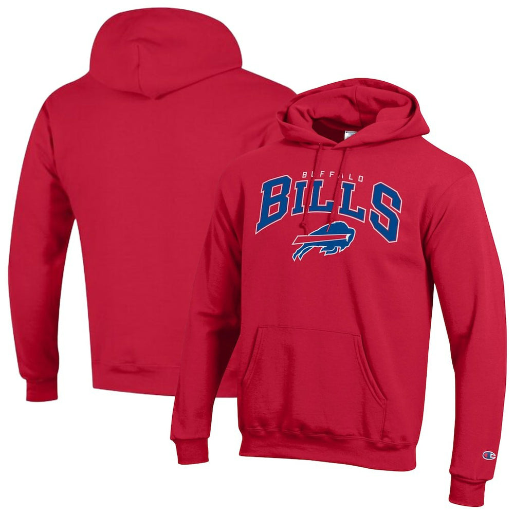 Buffalo Bills Champion Powerblend Arch over Logo Hoodie - Red - NFL