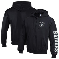 Las Vegas Raiders Champion Powerblend Fleece Full-Zip Hoodie - Black - NFL