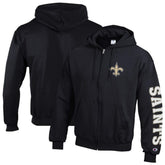 New Orleans Saints Champion Powerblend Fleece Full-Zip Hoodie - Black - NFL