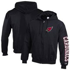 Arizona Cardinals Champion Powerblend Fleece Full-Zip Hoodie - Black - NFL
