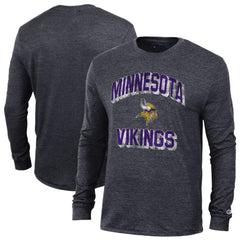 Minnesota Vikings Champion Ultimate Tri-Blend Long Sleeve T-Shirt - Heather Black - NFL