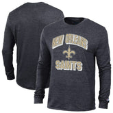 New Orleans Saints Champion Ultimate Tri-Blend Long Sleeve T-Shirt - Heather Black - NFL