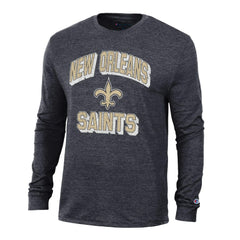 New Orleans Saints Champion Ultimate Tri-Blend Long Sleeve T-Shirt - Heather Black - NFL