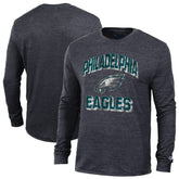 Philadelphia Eagles Champion Ultimate Tri-Blend Long Sleeve T-Shirt - Heather Black - NFL
