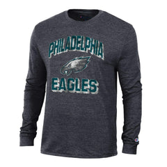Philadelphia Eagles Champion Ultimate Tri-Blend Long Sleeve T-Shirt - Heather Black - NFL