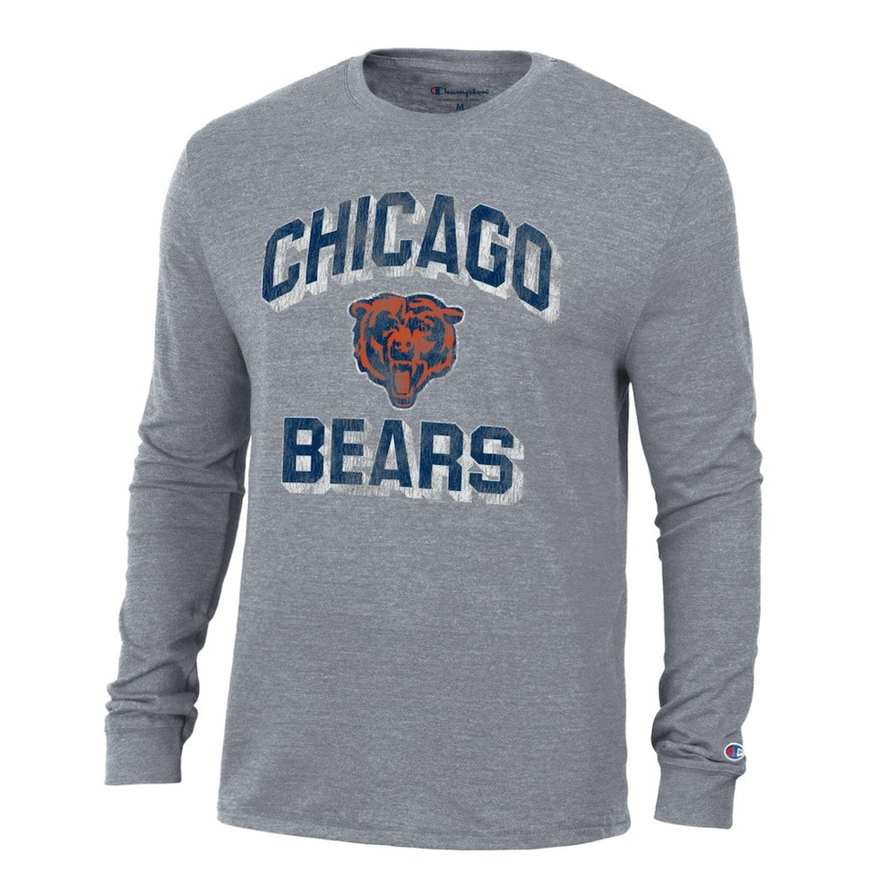 Chicago Bears Champion Ultimate Tri-Blend Long Sleeve T-Shirt - Charcoal - NFL