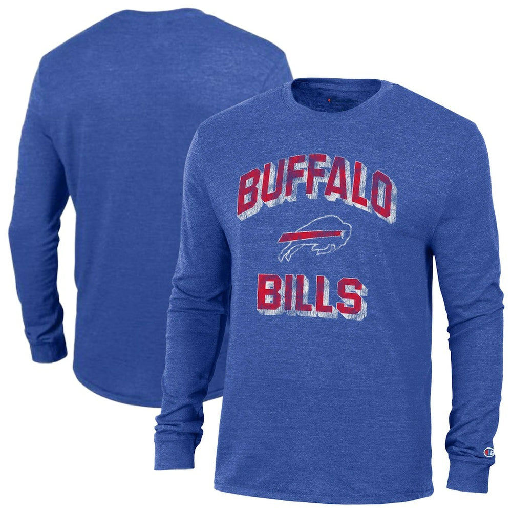 Buffalo Bills Champion Ultimate Tri-Blend Long Sleeve T-Shirt - Heather Royal - NFL