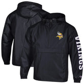 Minnesota Vikings Champion Packable Windbreaker Half-Zip Jacket - Black - NFL