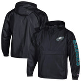 Philadelphia Eagles Champion Packable Windbreaker Half-Zip Jacket - Black - NFL
