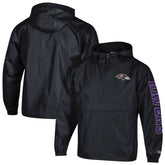 Baltimore Ravens Champion Packable Windbreaker Half-Zip Jacket - Black - NFL