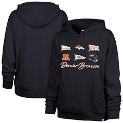 Denver Broncos '47 Women's Bow & Banners Naomi Hoodie - Navy - 47 brand