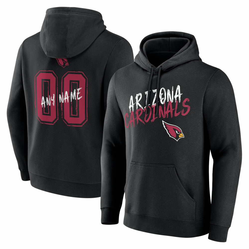Arizona Cardinals Hustle Personalized Name & Number Hoodie - Black - NFL
