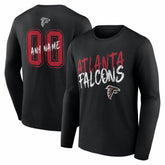 Atlanta Falcons Hustle Personalized Name & Number Long Sleeve T-Shirt - Black - NFL