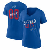 Buffalo Bills Women's Hustle Personalized Name & Number V-Neck T-Shirt - Royal - NFL